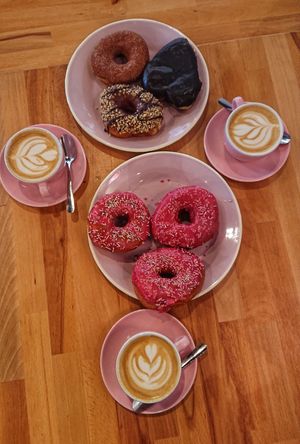 Delicious donuts and cappuccino at Brammibal's Donuts - Potsdamer Platz in Berlin