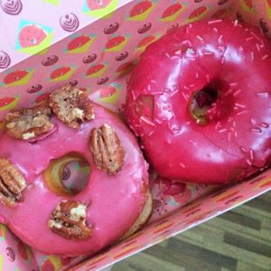 Cranberry pecan & hibiscus sprinkles donuts at Brammibal's Donuts - Potsdamer Platz in Berlin