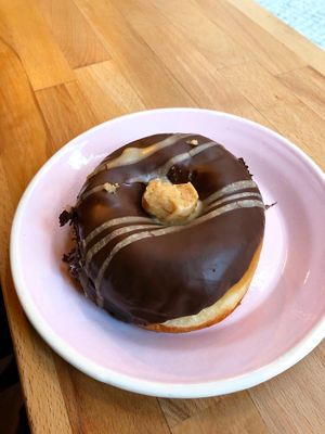 Chocolate peanut fudge donut at Brammibal's Donuts - Potsdamer Platz in Berlin