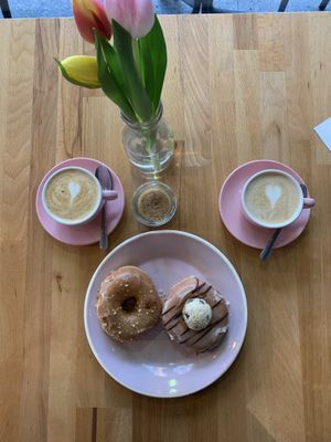 Coffee & cake batter & caramel donut  at Brammibal's Donuts - Potsdamer Platz in Berlin