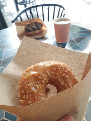 Peanut Butter and Salted Caramel Donuts (under 3 Euros) at Brammibal's Donuts - Potsdamer Platz in Berlin
