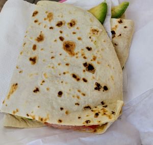 Avocado piadine at Fruit Lab in Alghero
