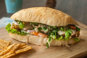 Banh Mi with Falafel in Tahini Sauce at Twenty4 in Siquijor