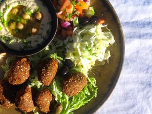 Falafel with Hummus, Olives and 2 Salads at Twenty4 in Siquijor