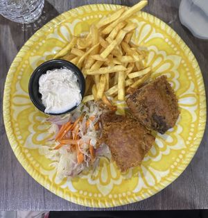 Vegan fish and chips  at Twenty4 in Siquijor
