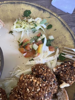 The two salads that come with the falafel plate (didn’t eat any yet). Such a joke!!   at Twenty4 in Siquijor