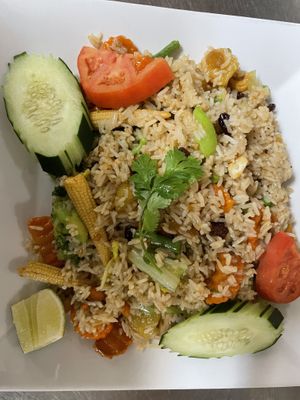 Veggie pineapple fried rice with no egg  at Swadee Thai House in Emmaus
