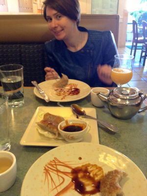 Appetizer time! at Lotus Vegetarian in Chantilly