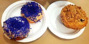 Vegan donuts with maple & vanilla vegan frosting at The Purple Cow in Hilton Head Island
