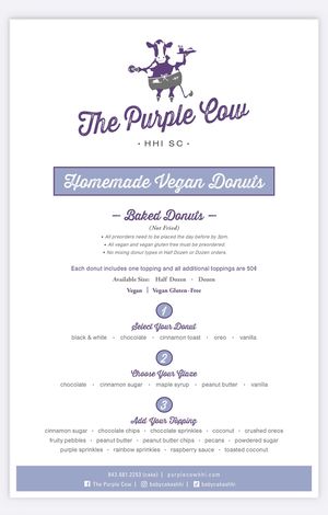Vegan Donut Menu #Veganuary at The Purple Cow in Hilton Head Island