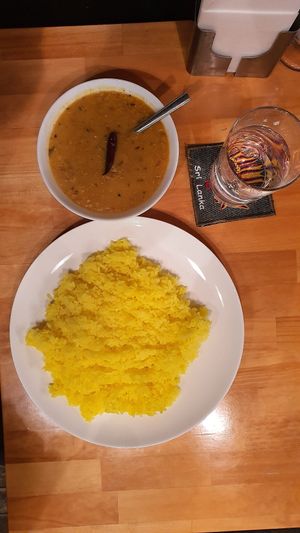 Dal and rice (the rice was basmatic! In Japan!) at Srilanka Kitchen in Kanazawa