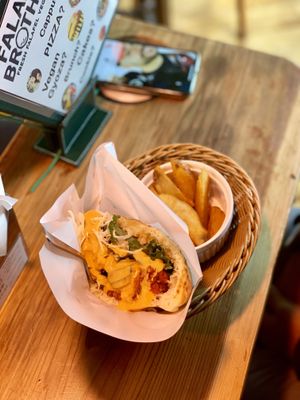 Half falafel set with fries  at Falafel Brothers - Ebisu in Tokyo