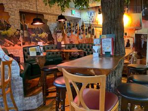 Interior booth section at Falafel Brothers - Ebisu in Tokyo