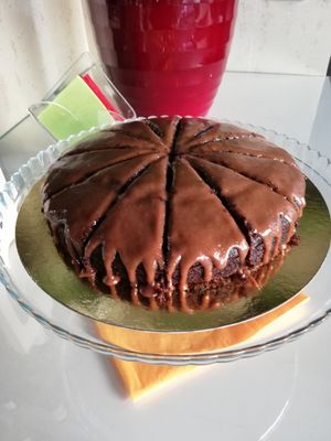 Chocolate and peanut butter cake at Agave Restaurante in Caceres