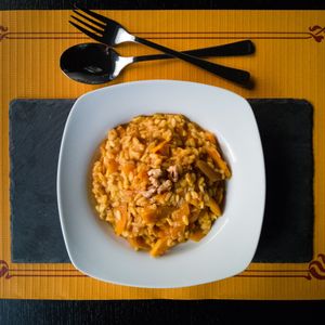 Pumpkin risotto at Agave Restaurante in Caceres