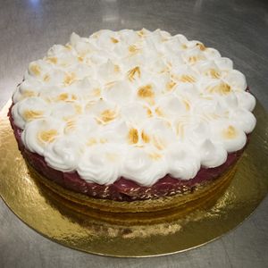 Chocolate, raspberries and meringue pie at Agave Restaurante in Caceres