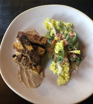 Malaysian tofu satay starter. Delish!  at The Antelope Inn in Lighthorne