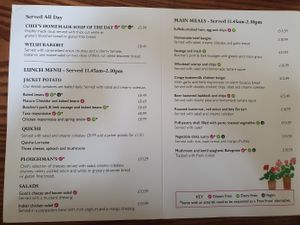 Menu at Perrywood Garden Centre in Inworth