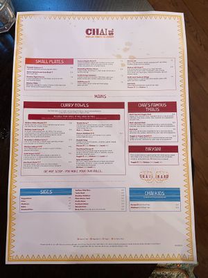Reduced Menu at Chai Street in Cardiff