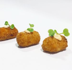 Homemade croquettes vegetables and kimchi at Casino Gaditano in Cadiz