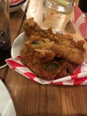 Deep fried pickles at Tiny Rebel in Cardiff