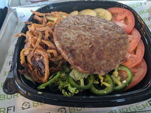 Beyond Burger salad at BurgerFi in Wellington