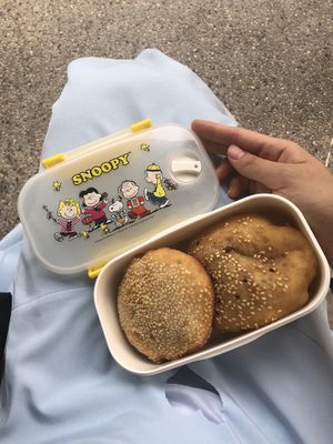Fried red bean & green bean buns at Liang Liang You Tiao in Central Singapore