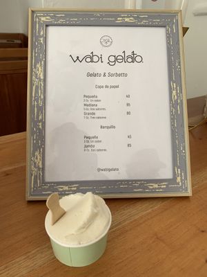 Guava Gelato (peueña) & Price List at Wabi Gelato in Valladolid