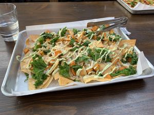 Wilted kale and roasted yam nachos  at Madison's 1212 in Calgary