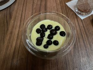 Crème patisserie dessert (usually has fresh strawberries)  at one80 in Mellieha