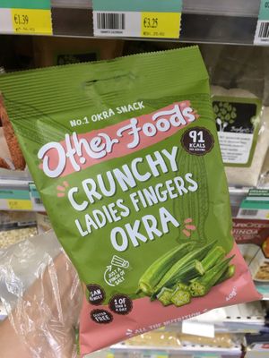 Okra chips at Papantoniou Supermarket in Paphos