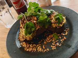 Avocado toast at Grounded in Paris