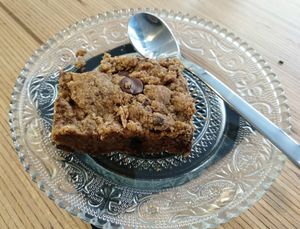 Peanut - chocolat with chips brownies. at Grounded in Paris