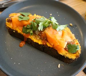 Harissa Toast at Grounded in Paris