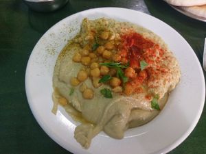 50% Mashawsha 50% Hummus at Abu Adham in Tel Aviv