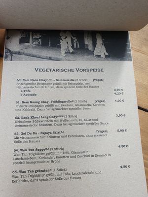 updated vegan menu at Viet Village in Leipzig