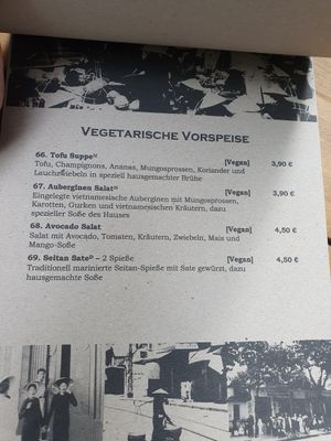 updated vegan menu at Viet Village in Leipzig