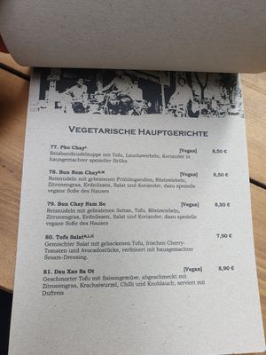 updated vegan menu at Viet Village in Leipzig