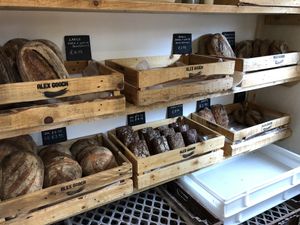 Various breads at Alex Gooch in Cardiff