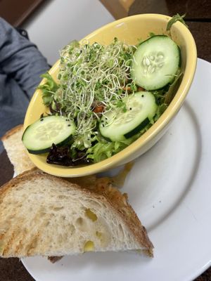 Cheese toastie and salad   at Broadfork Cafe - Uptown in Seattle