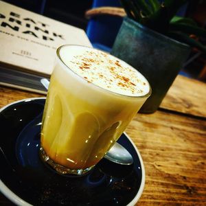 Turmeric oat milk latte at No. 3a in Bromsgrove