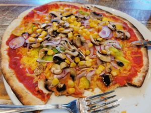 Too hungry to take a photo prior to eating. Very good vegan pizza. at Peatzeria in Islay