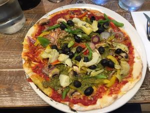 The vegan pizza at Peatzeria in Islay