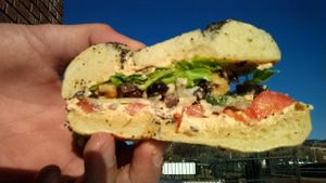 Mmmm at Biff's Bagels in Flagstaff