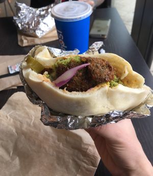 Falafel in pita at IDOF - Navy Pier in Chicago