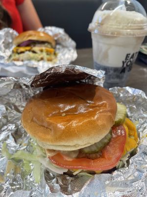 The OG with a root beer float  at Stand-Up Burgers in Berkeley