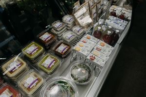 take out fridge  at BeBg Comptoir Végé in Montreal