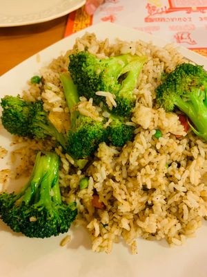 Veggie fried rice w/ no egg at Golden House in Tucson