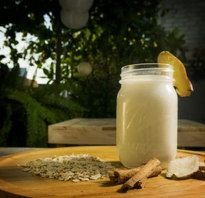 Try our Oatmeal water with ginger and cinnamon...it is Delicious! at Beach Dog in San Jose Del Cabo