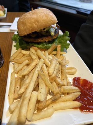 Volcano black bean burger  at Bob's Burgers and Brew in Marysville